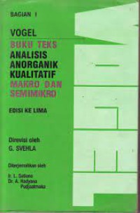 Vogel Buku Teks Analisis Anorganik Kualitatif Makro dan Semimikro