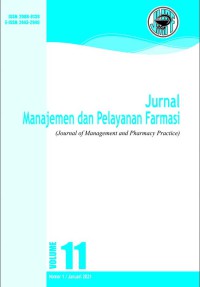 Jurnal Manajemen dan Pelayanan Farmasi Volume 11, No 1, 2021